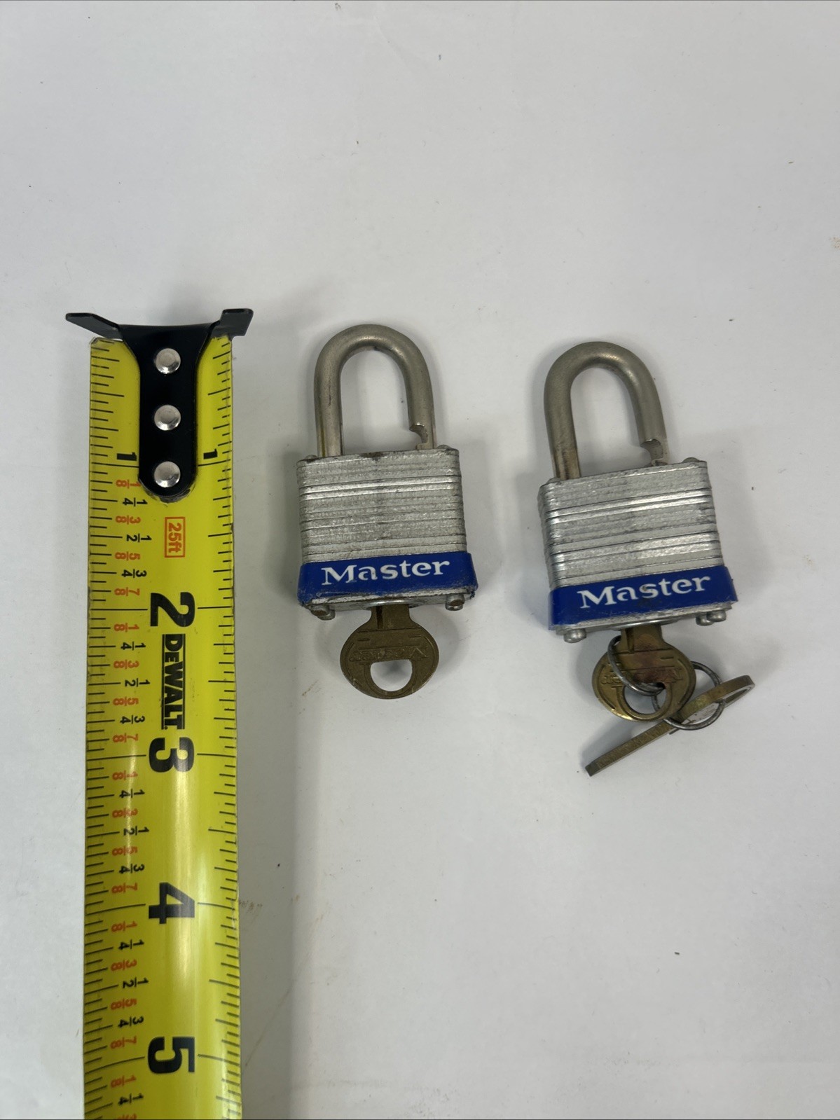 Master Lock No 7 Keyed Standard Shackle Rectangular Padlock Lot (2)