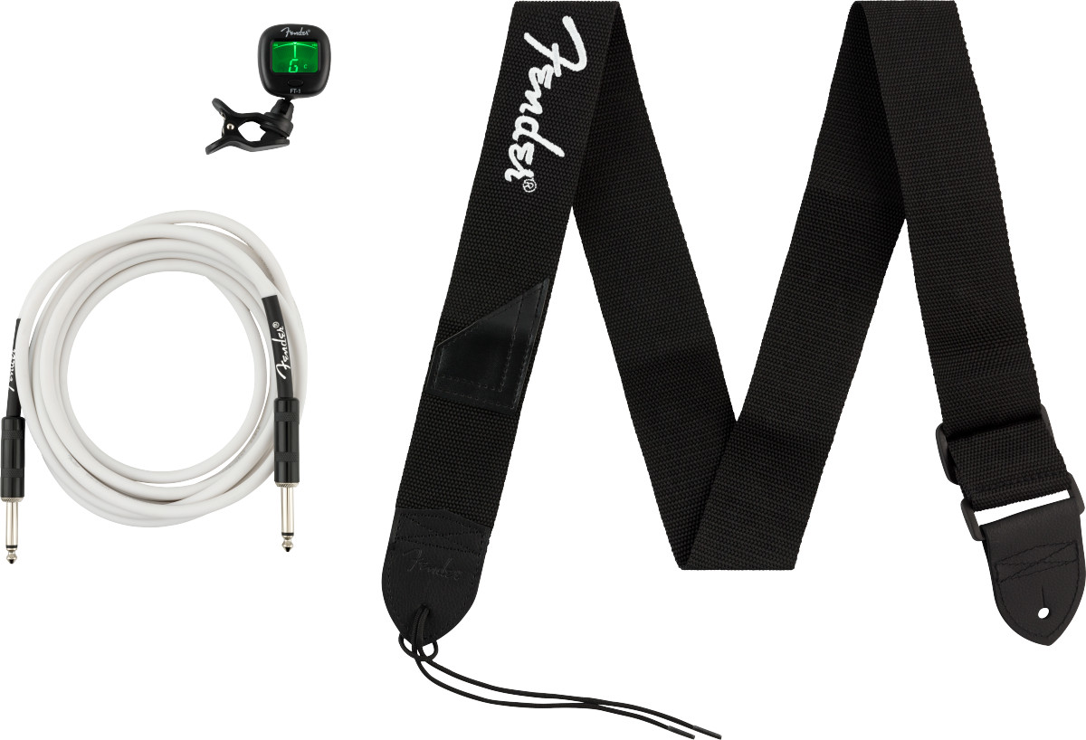 Genuine Fender  Accessories Bundle Pack -- Cable, Tuner, Strap MODEL #0992018005