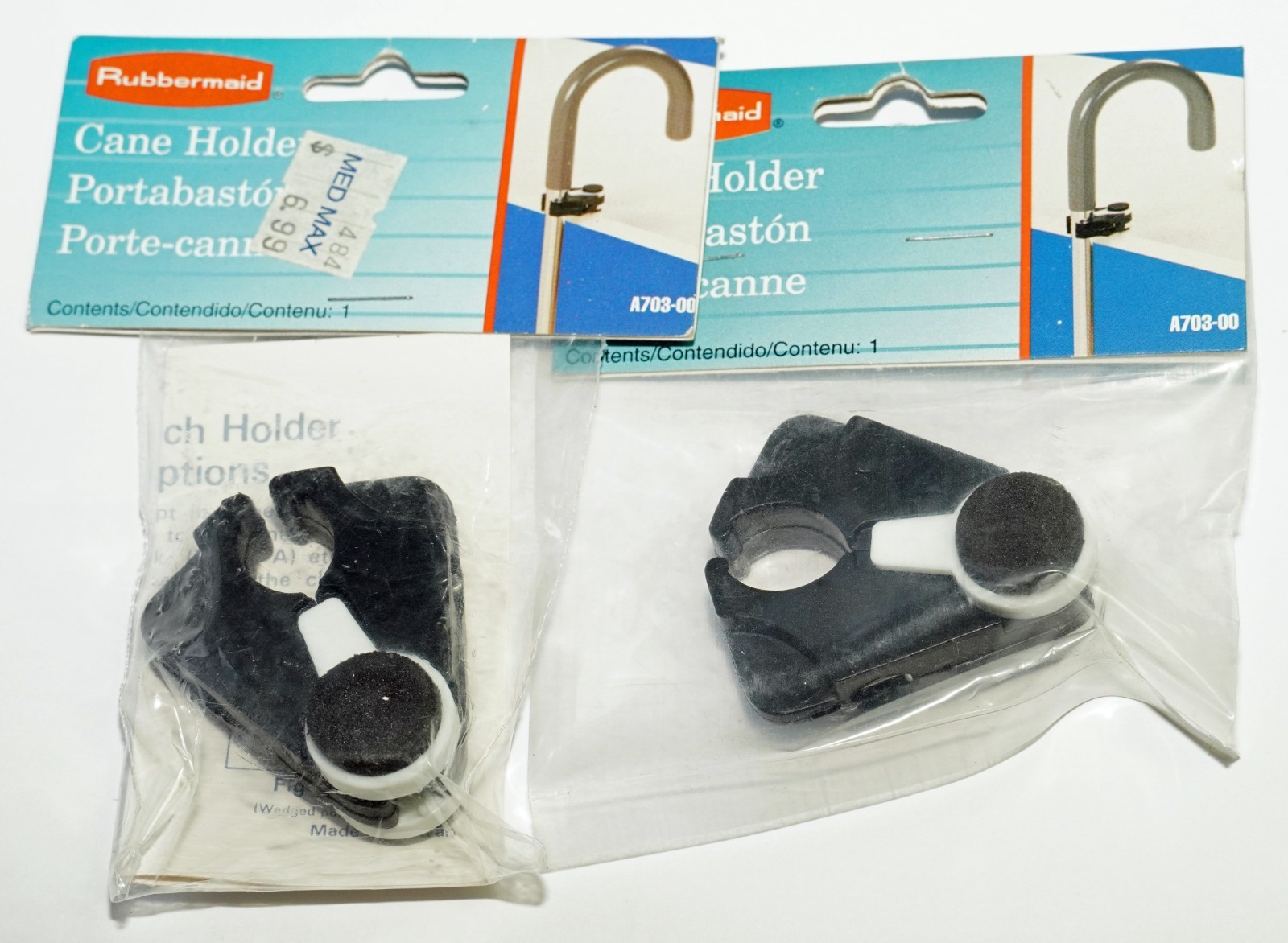 Rubbermaid Cane Holder A703-00 – Lot of 2 – New Old Stock (NOS)