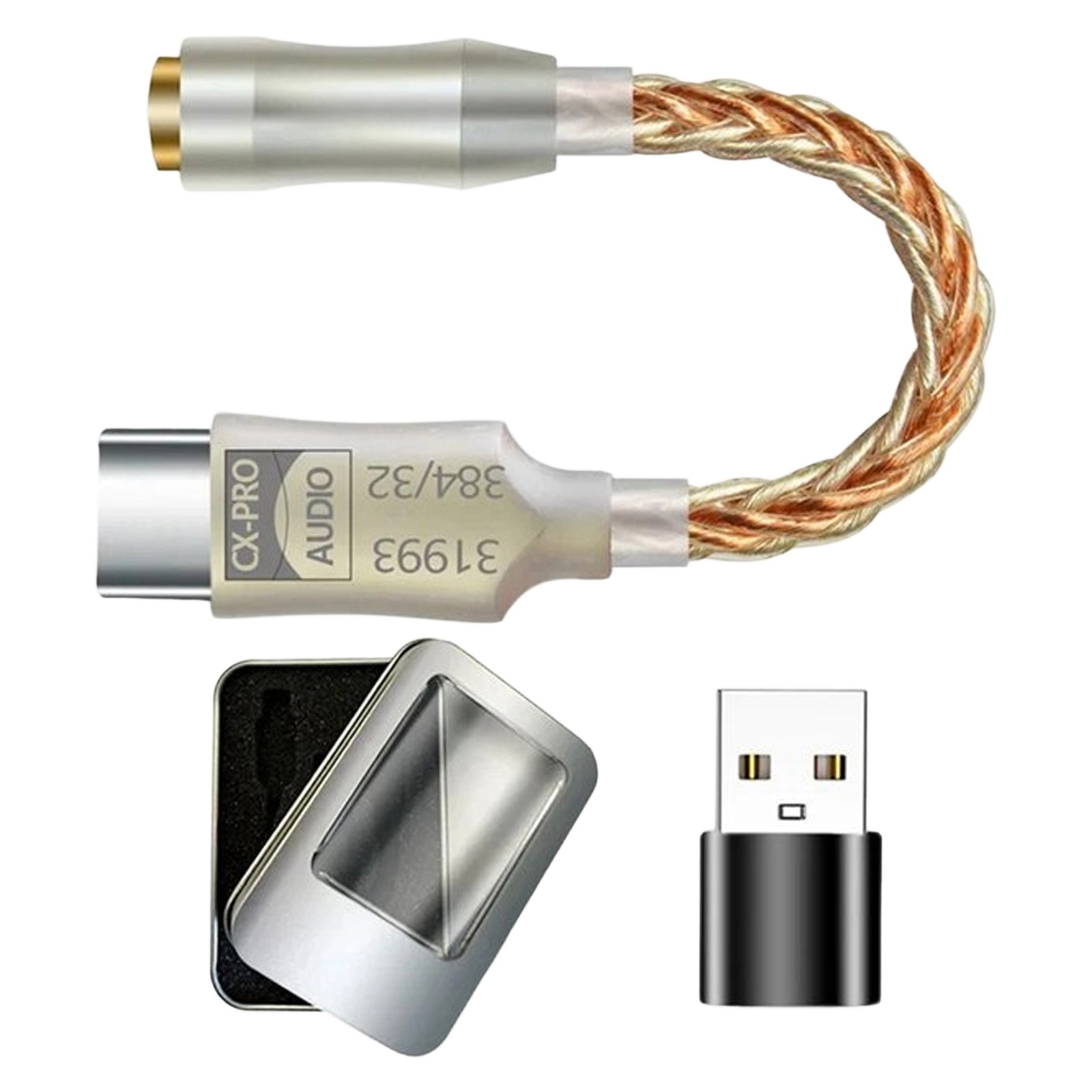 CX31993 HiFi  Type C to 3.5mm Headphone Amplifier with USB Adapter Metal9353