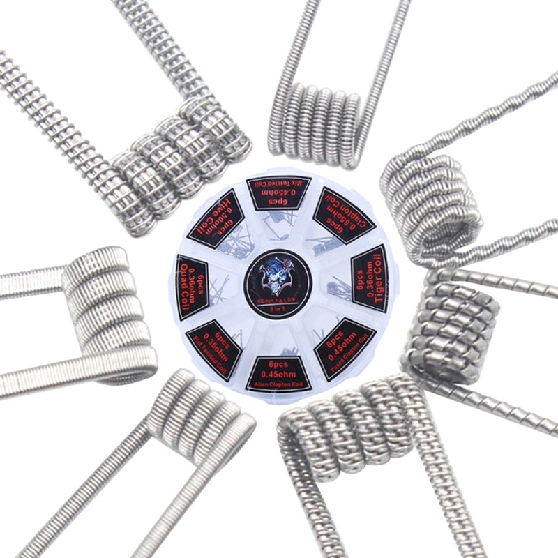 Pre Built Coils RTA RDA Flat Twisted Fused Clapton Quad Hive Alien 48Pcs/Set