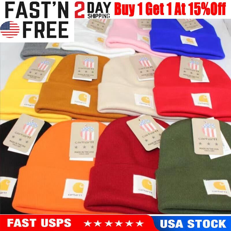 Unisex Carhart Beanie Watch Hat Acrylic Winter Pull On Closure Knit Cap A18 USA
