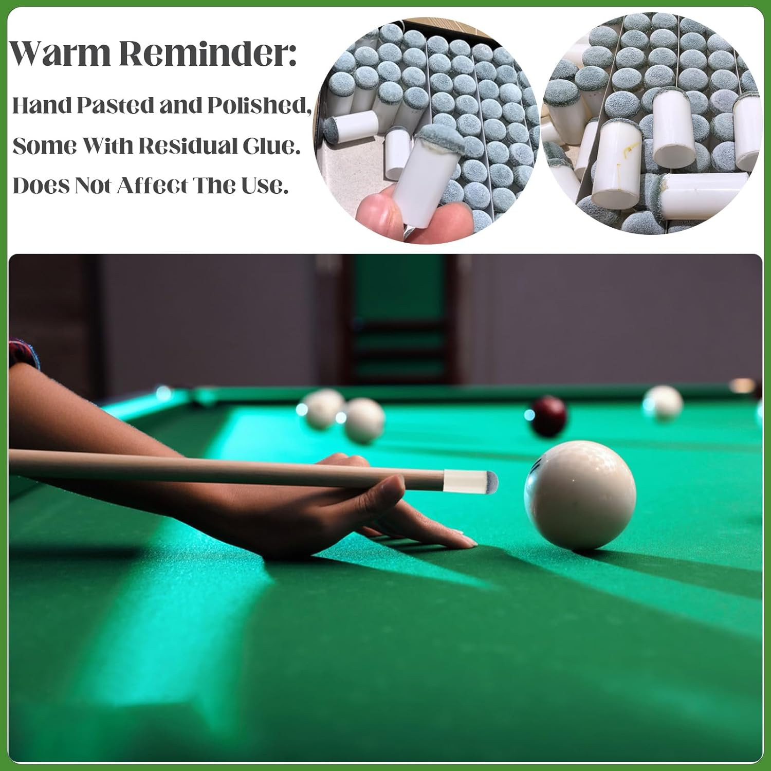 20Pcs Slip on Pool Cue Tips, 4 Sizes Pool Queue Stick Tips Replacement Kit, B...