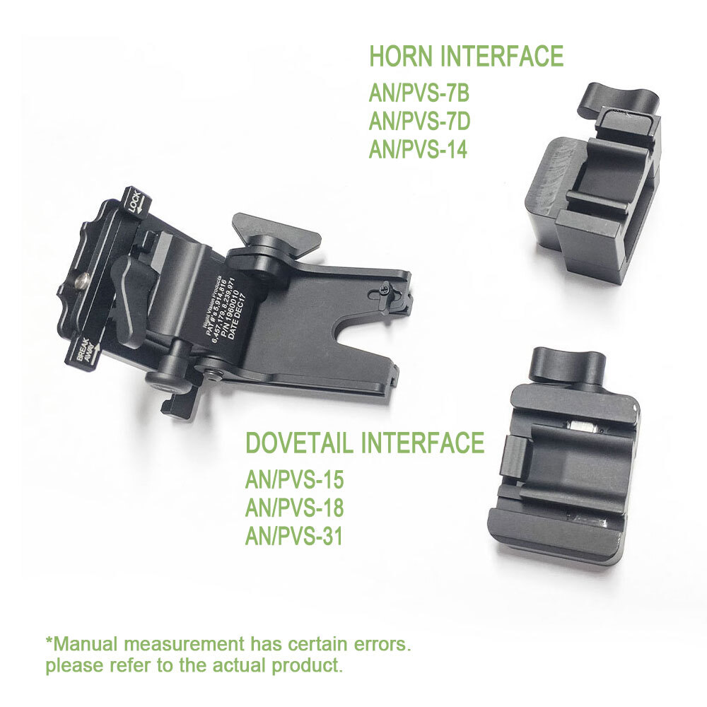 Metal NVG Helmet Mount Interface Dovetail Mount for PVS-14 15/18 NVG Device - US
