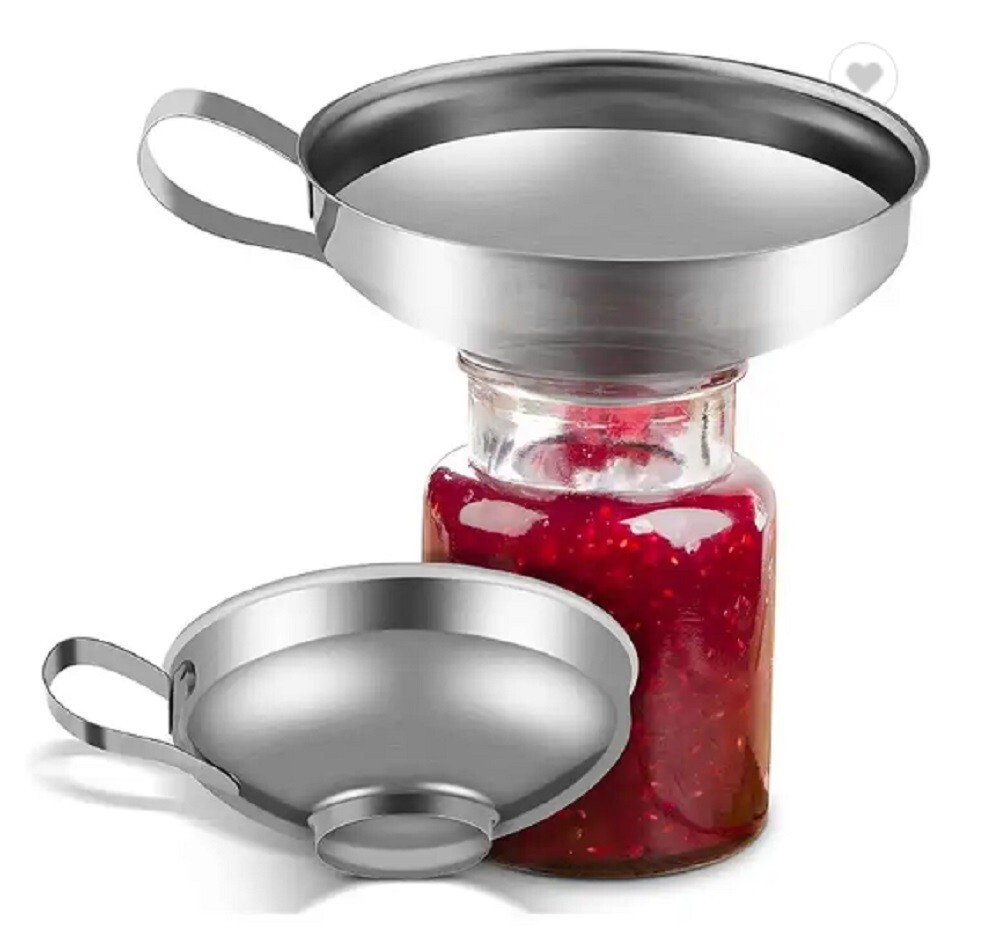 2 Piece Stainless Steel Canning Funnel Set Wide Mouth Mason Jar Funnel Filling