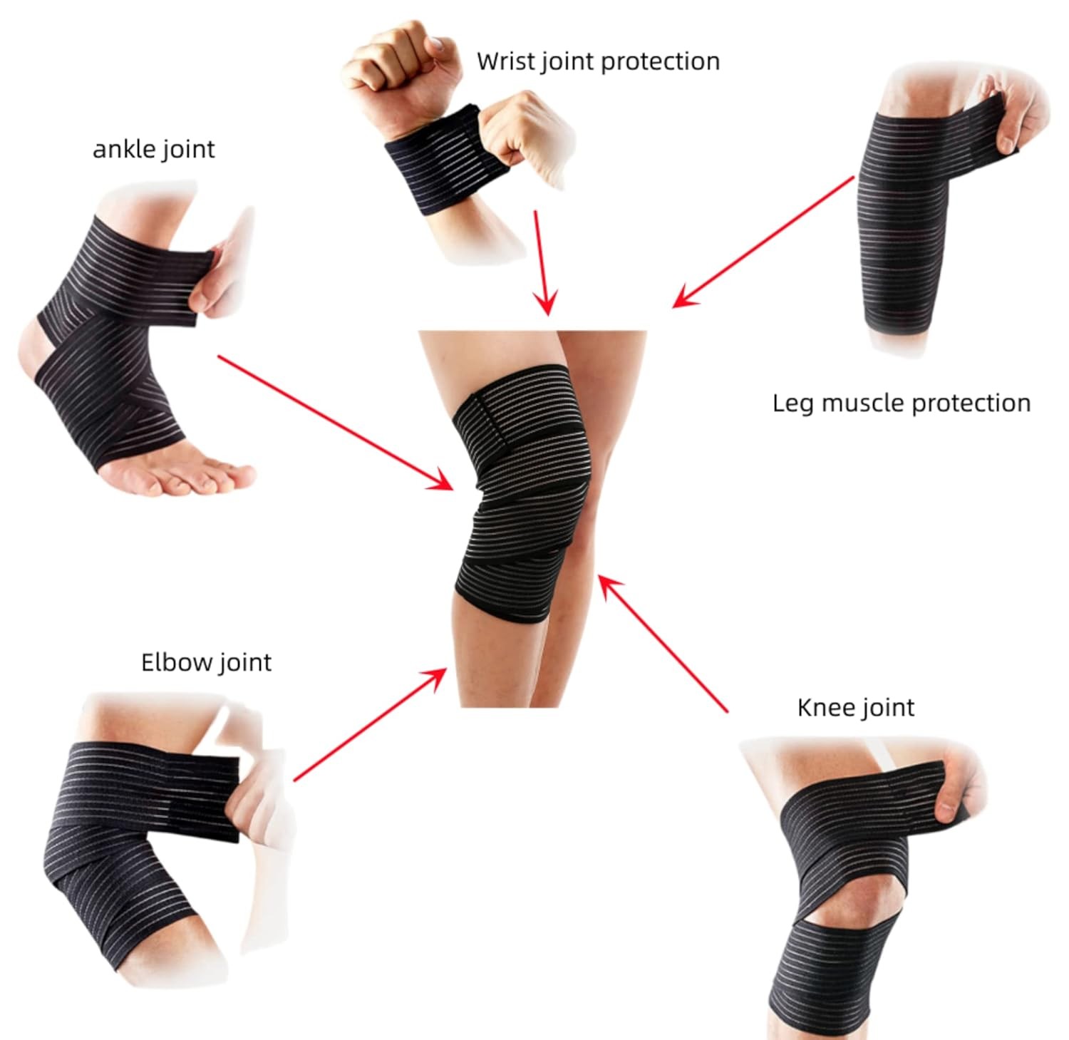 Extra Long Elastic Compression Ankle Knee Support Wrap