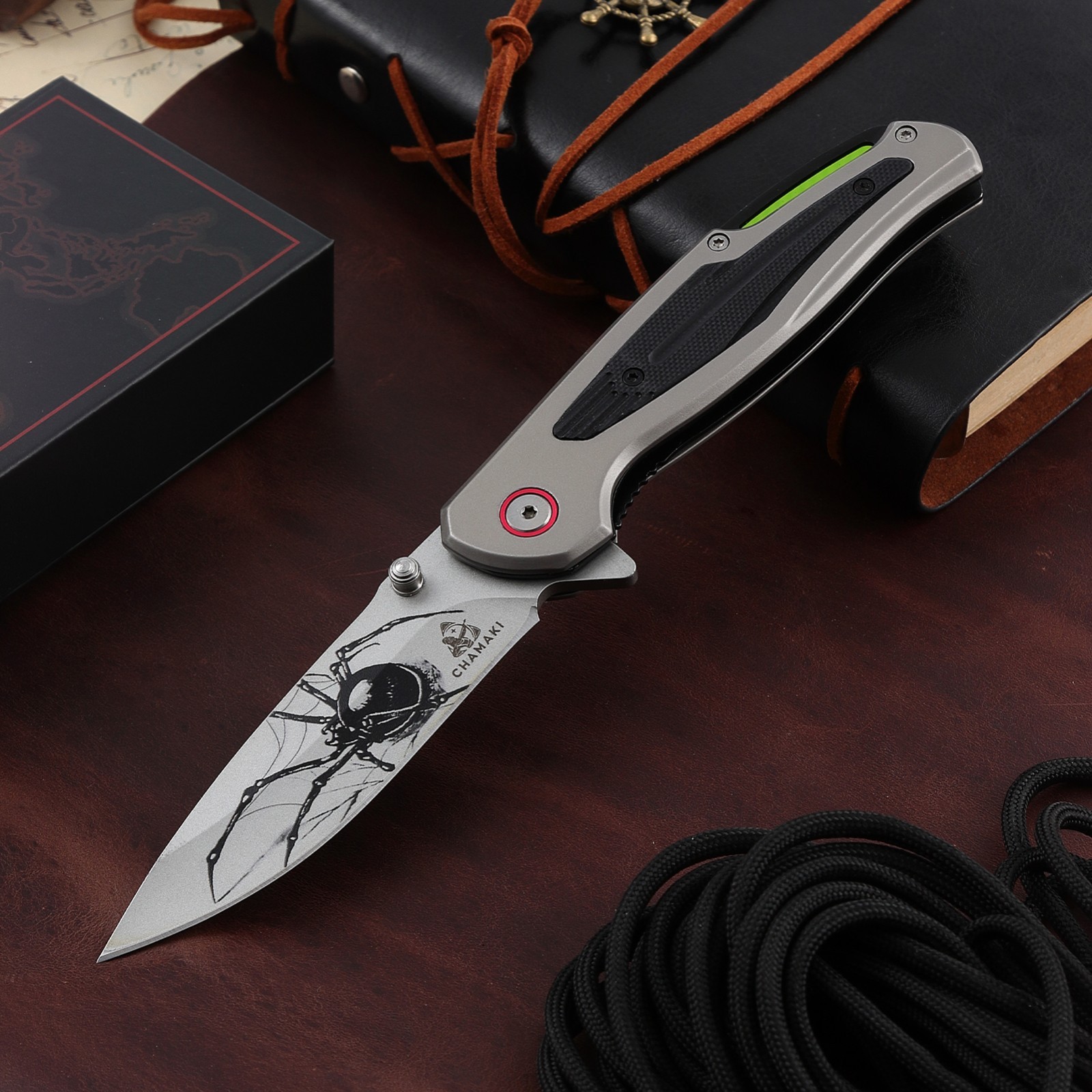 Chamaki Spider Folding Knife Tactical EDC Pocket Knife Razor Sharp Gift Ready