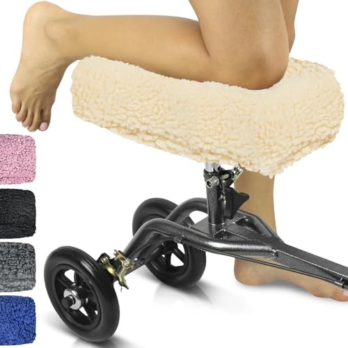 Vive Mobility Knee Walker Pad Cover - Plush Synthetic Faux Sheepskin Scooter