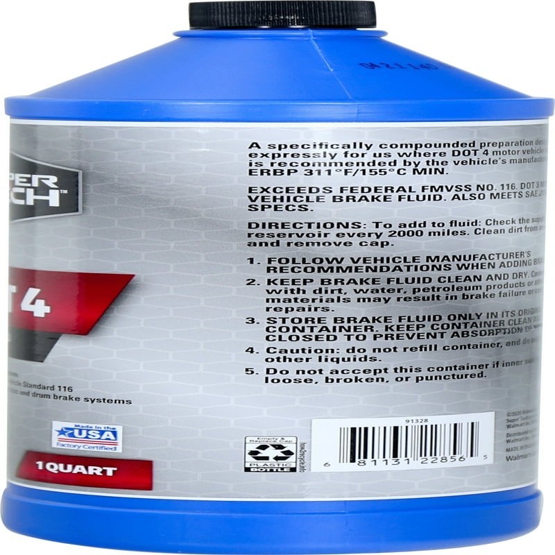 Super Tech DOT 4 Brake Fluid, Motor Vehicle, 32 fl oz