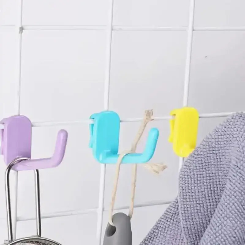 10PCS Supermarket Shelf Hooks Plastic Jewelry Snack Toy Socks Wire Mesh Shelf Wa