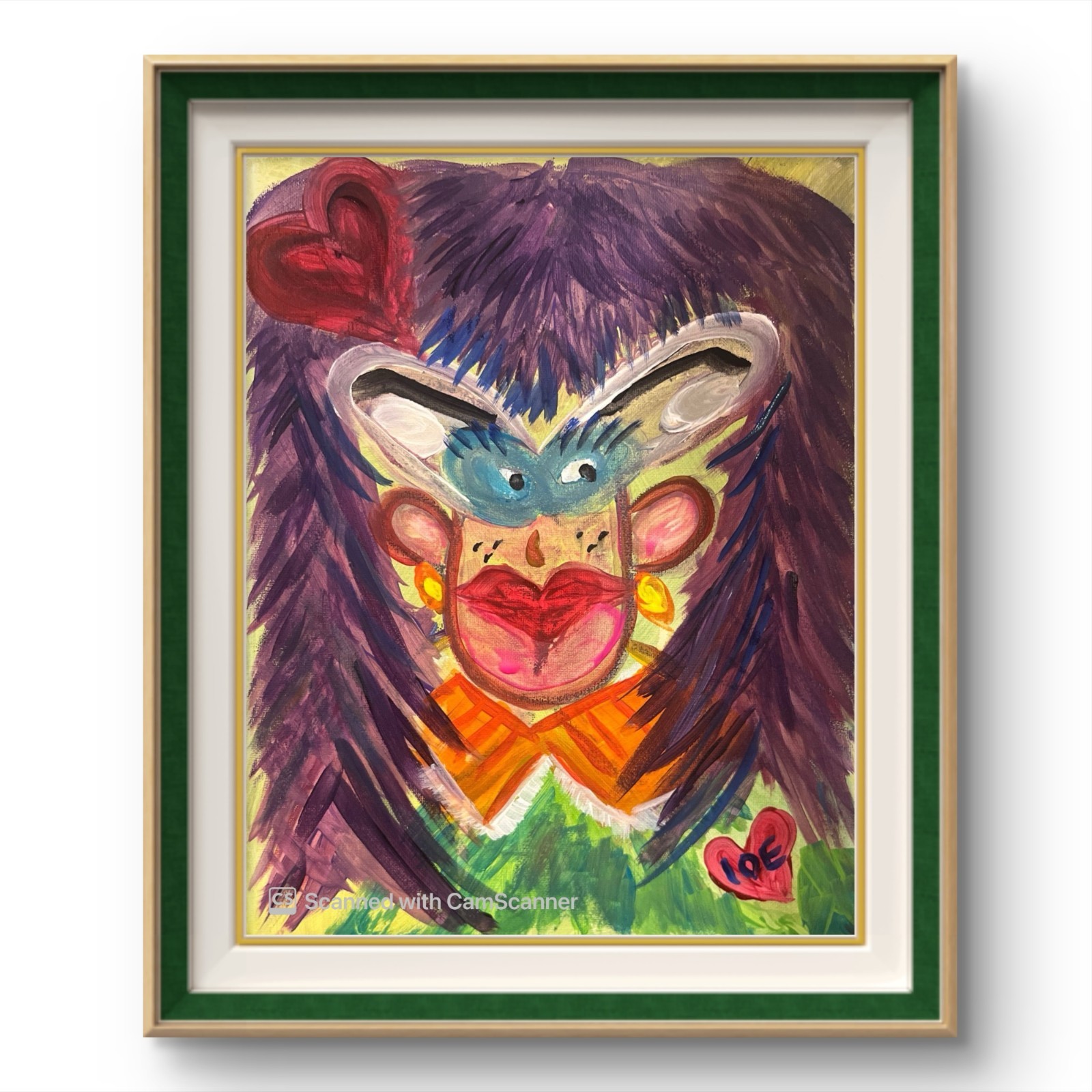 BLESSED#867 Church Lady 11x14 Original Canvas Art Funny Face Abstract Acrylic