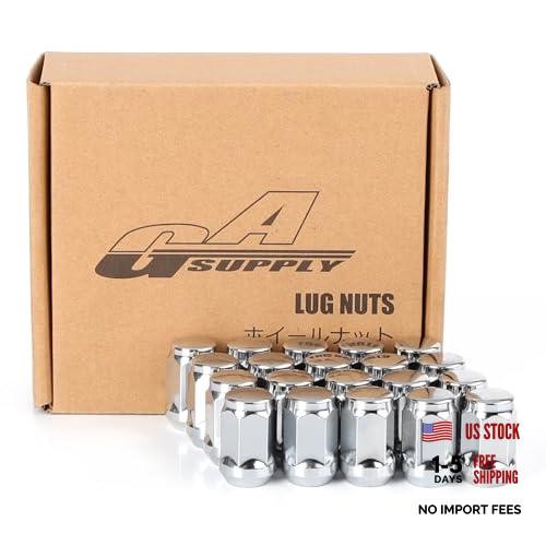 12x1.5 Chrome Lug Nuts, 3/4 inch 19mm Hex M12x1.5 Silver 20pcs - 1.38" Tall