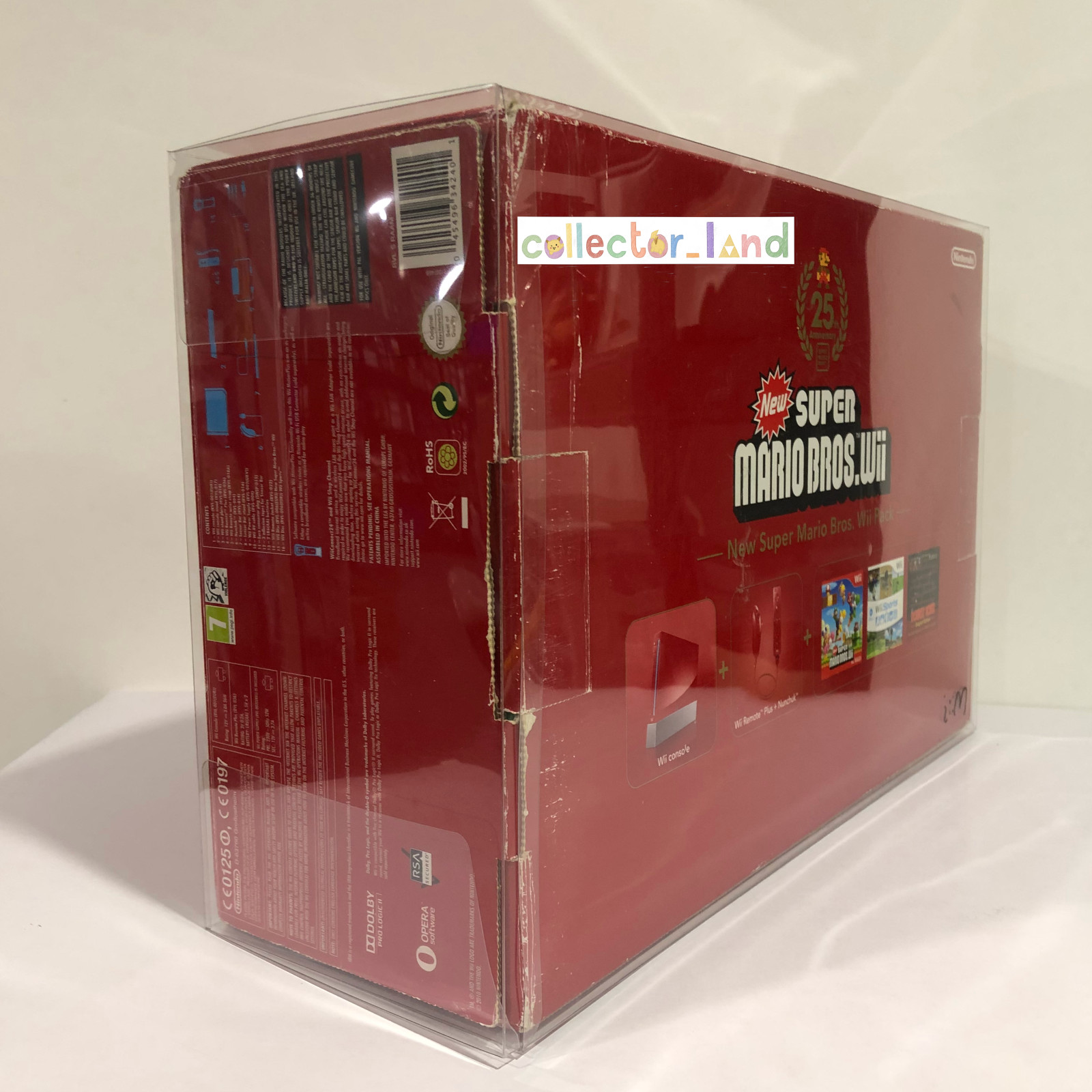 BOX PROTECTOR Nintendo Wii Mario 25 Edition Console STRONG PLASTIC DISPLAY CASE