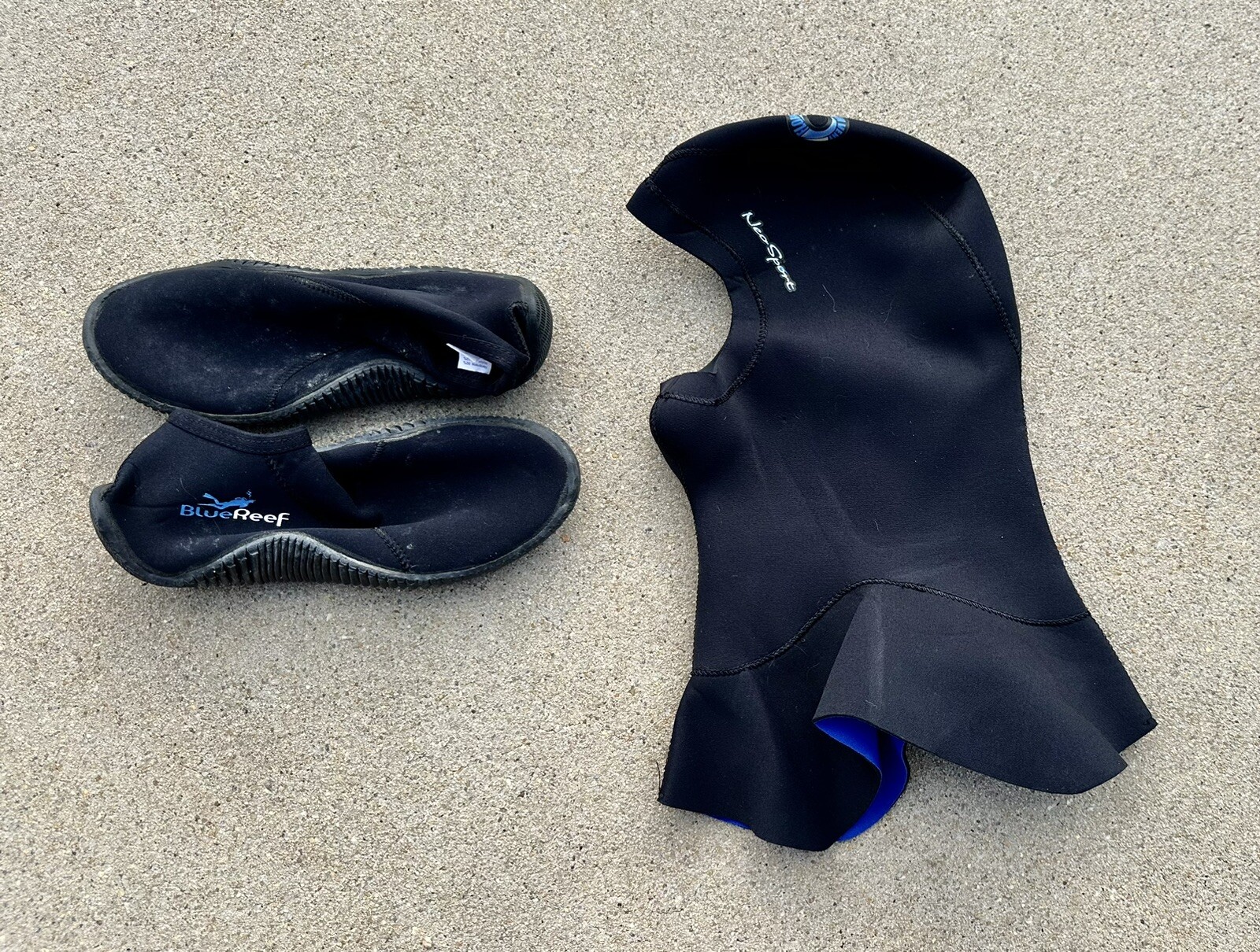 Henderson NeoSport XL 3:2mm Flow Vent Scuba Hood + Blue Reef Ankle Boots Sz 8