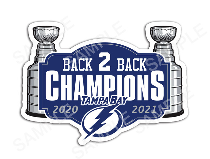 Tampa Bay Lightning 2021 Stanley Cup Back to Back Champions Sticker Hockey