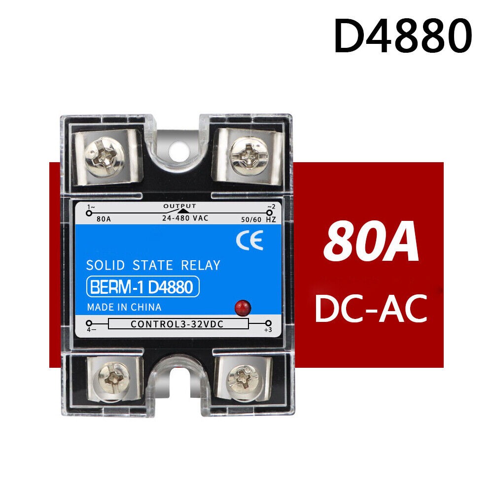 Solid State Relays SSR Input DC 3-32V to Output AC 24-480V Single-phase 80A