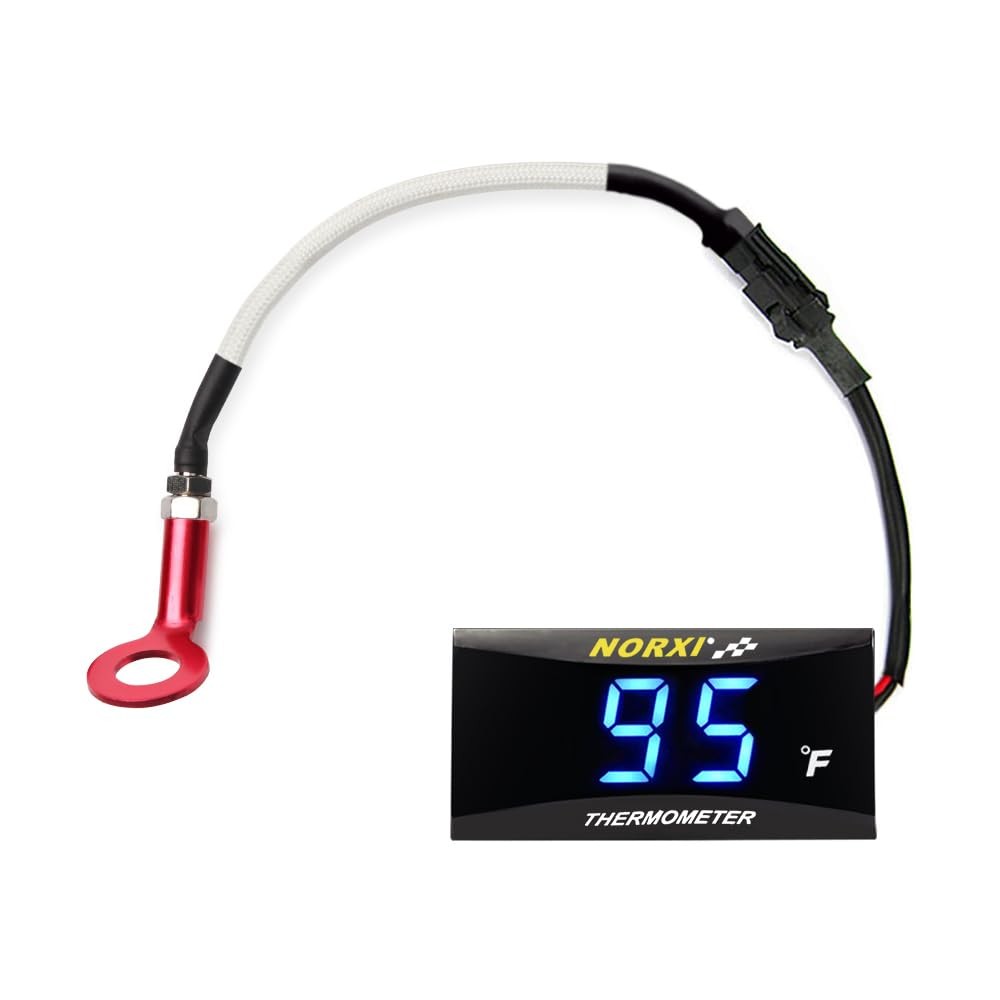 Cylinder Head Temperature Meter Engine Temperature Gauge with 14mm 10mm Blue