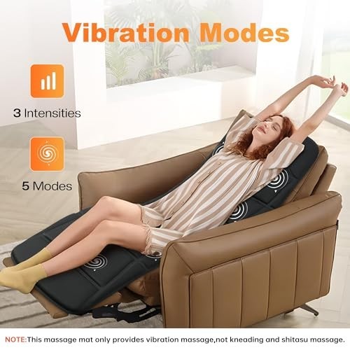 Full Body Massage Mat with Heat & Vibration, Relaxing Massage Pad for Bed & Sofa