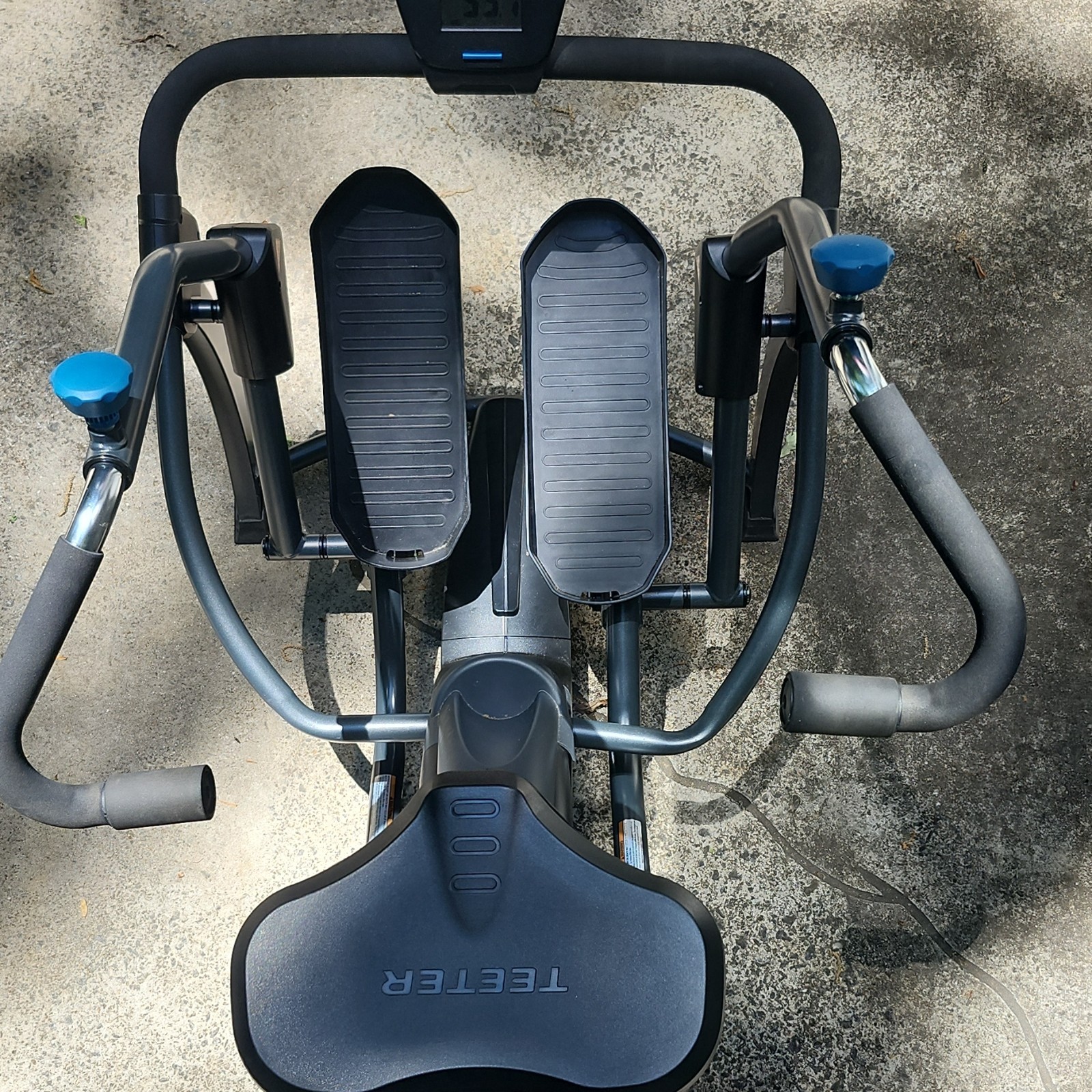 Teeter Elliptical Machine w/ LCD Display Console, Black/Gray/Blue
