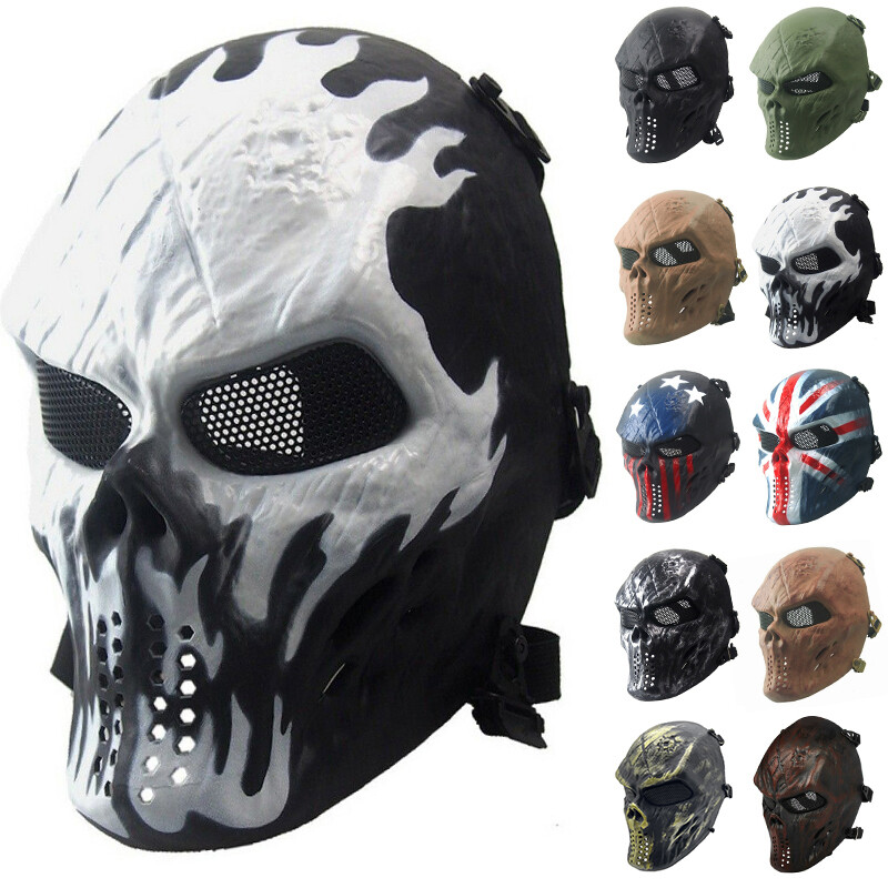 Motocross Goggles Halloween Full Face Mask for MX ATV Cosplay Costume Party Prop