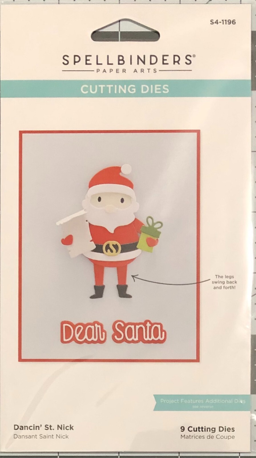 NEW Spellbinders Dancin' St. Nick Die Set (Swinging Legs) Santa Die Set
