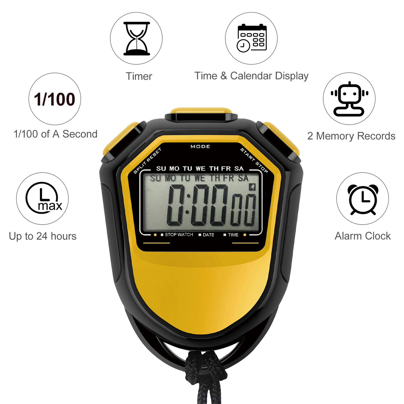 Waterproof Stopwatch Digital Handheld LCD Timer Sports Counter L5C4
