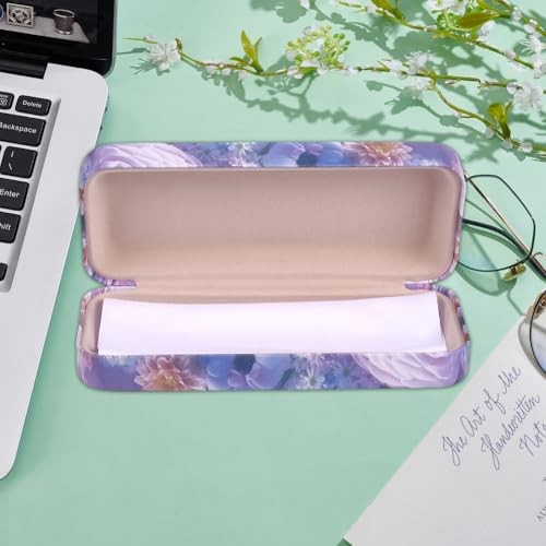 Glasses Case Hard Shell Eyeglass Case Pu Leather Eyeglass Sunglasses Flower