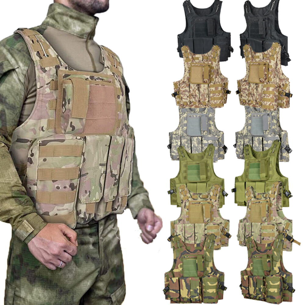Tactical Vest Military Combat MOLLE Outdoor Airsoft Paintball Assault Vest Gear