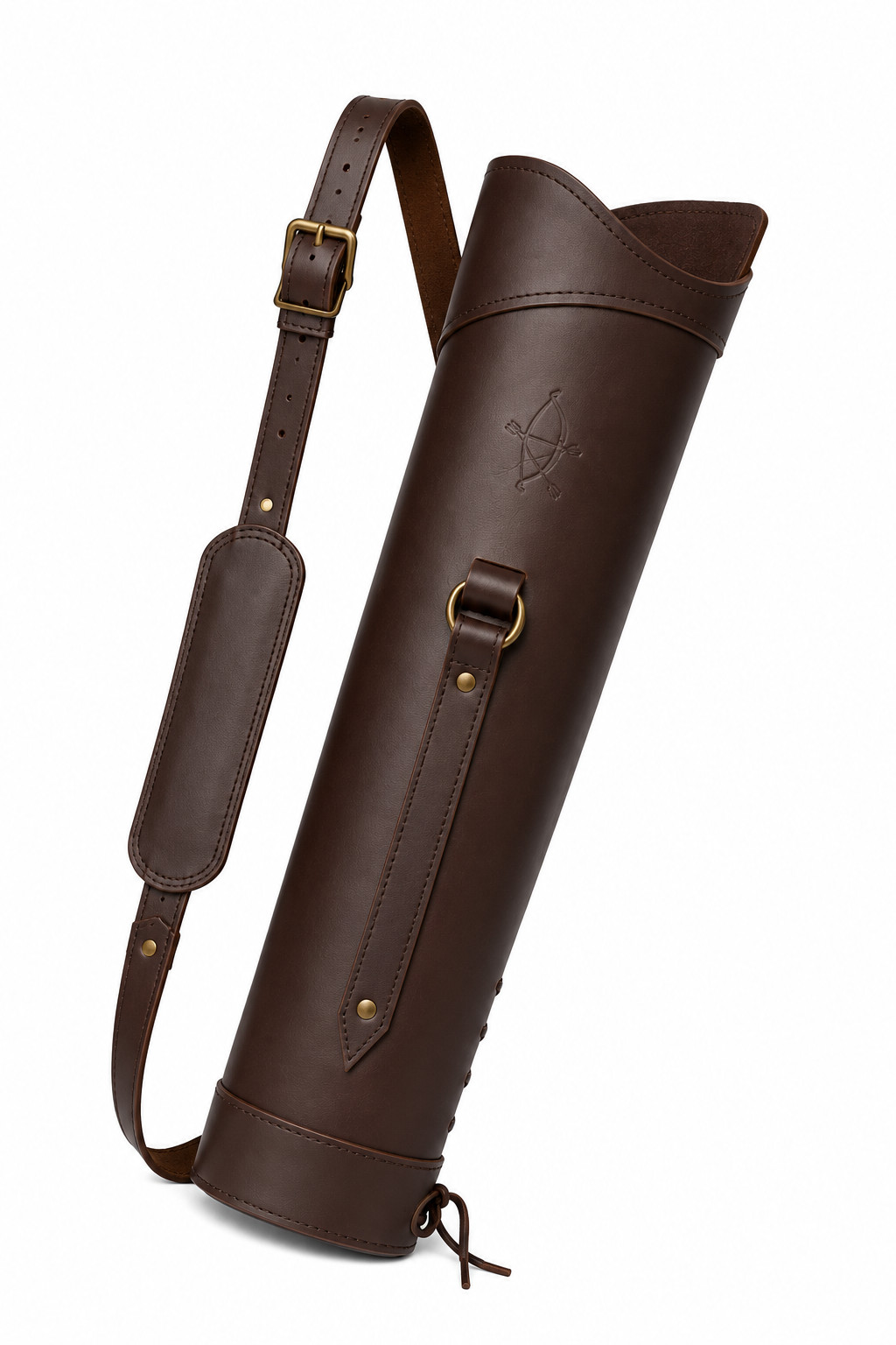 Handmade Dark Brown Leather Archery Quiver Traditional Back Arrow Holder hunting