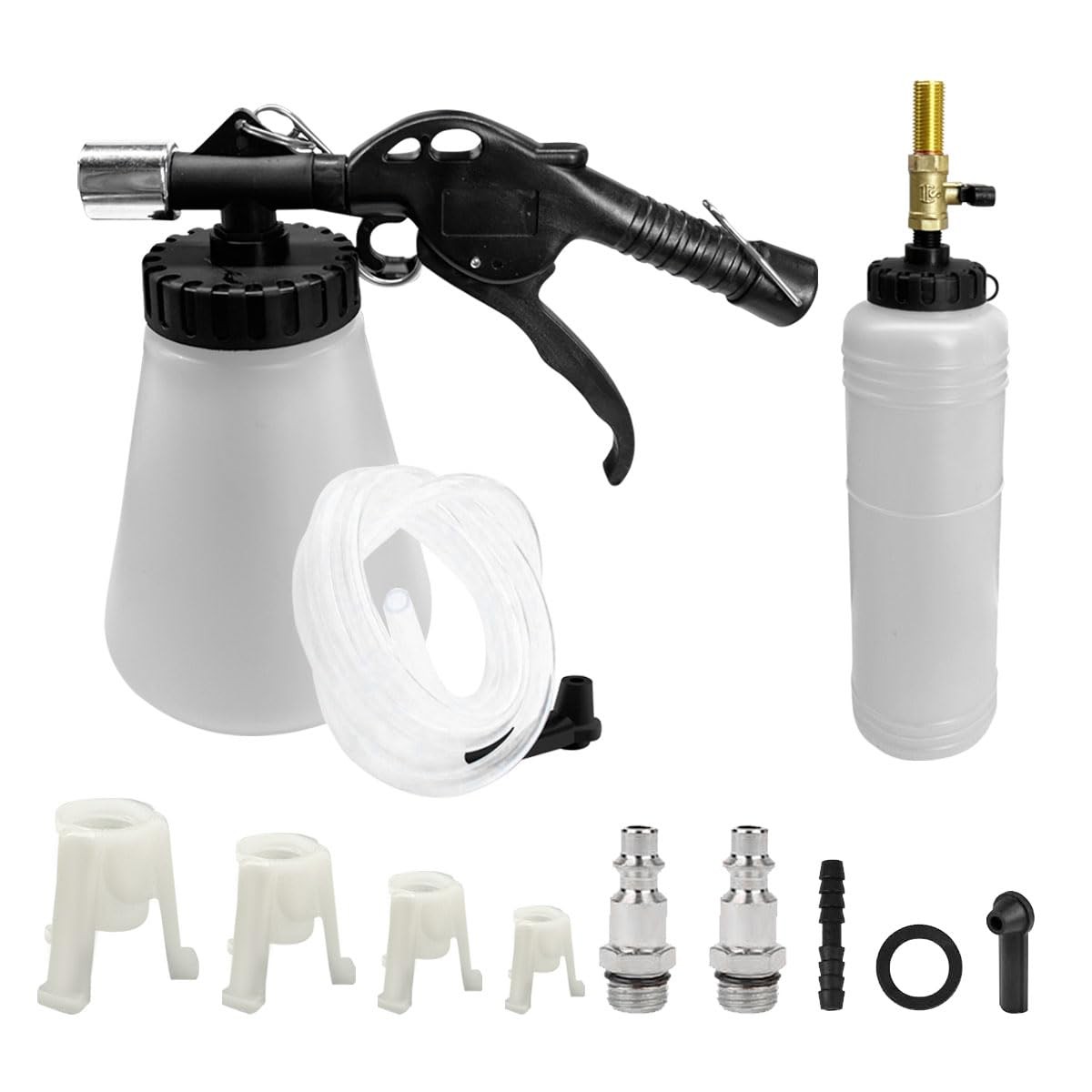 1L Pneumatic Brake Fluid Bleeder Kit, Vacuum Brake Bleeder Kit with 8PCS Mast...