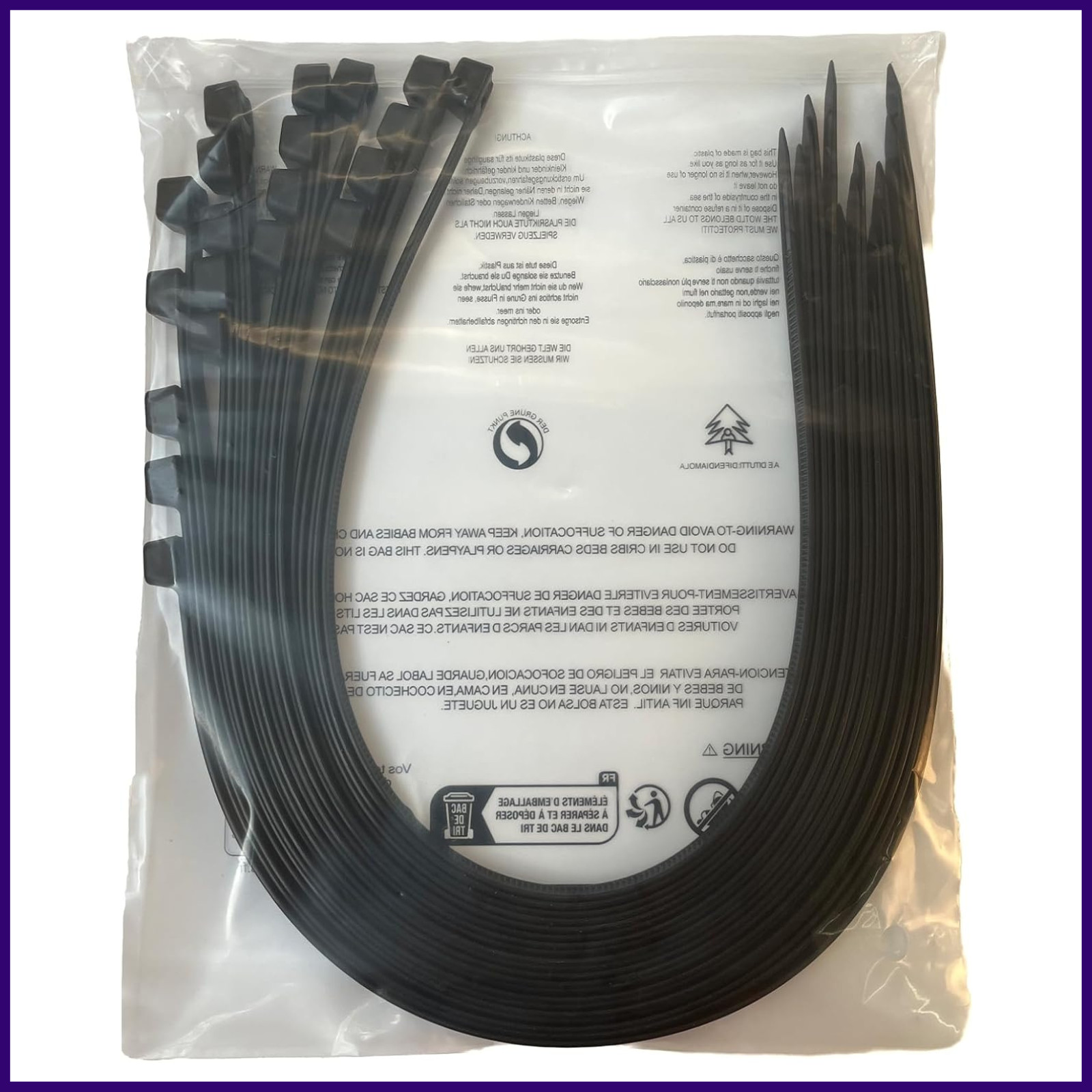12PCS 36 Inch Heavy Duty Zip Ties UV Resistant 175Lb Tensile Strength Black