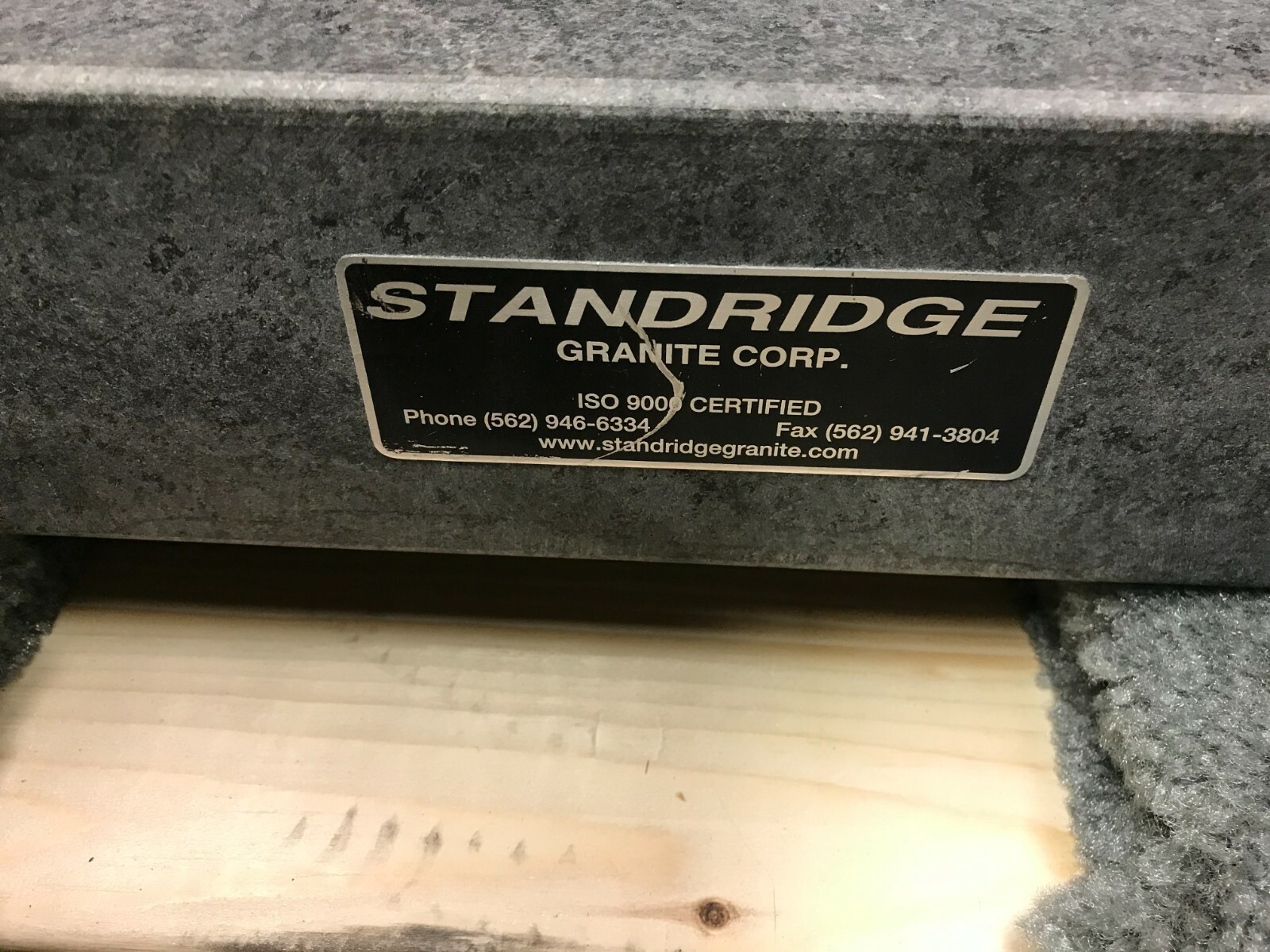 Standridge Granite Surface Plate 18" x 12" x 4.5"