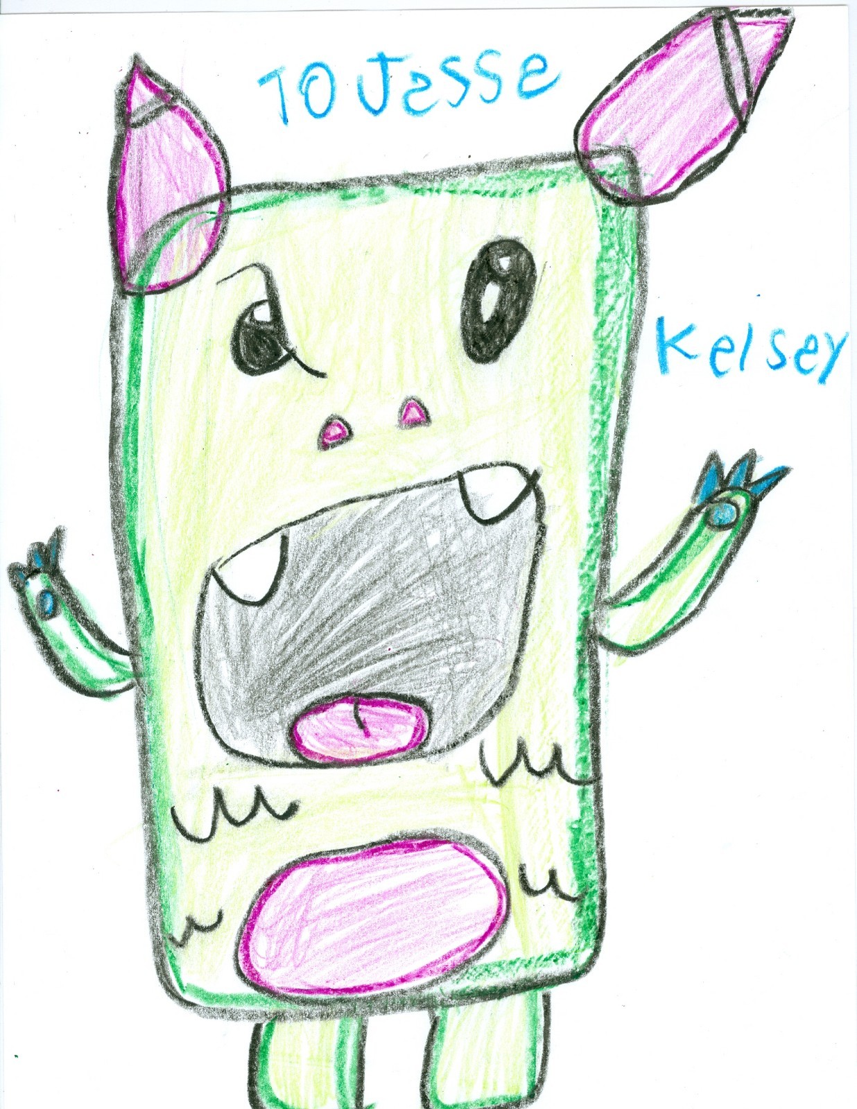 KELSEY ILERIA PEDEN drawing of MONSTER original one of a kind masterpiece