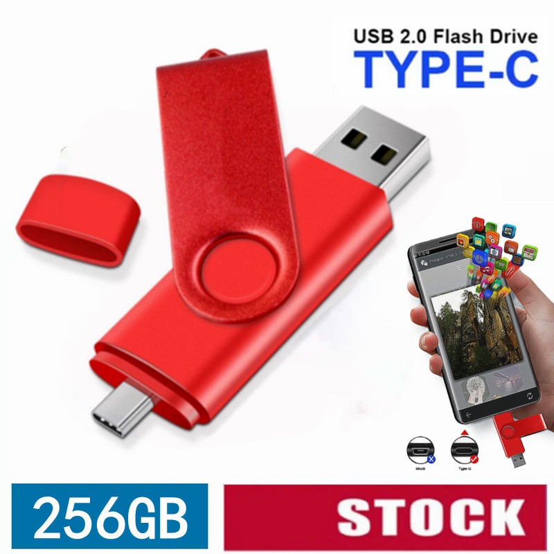 Photo Stick USB Flash Memory Drive Phone/Laptop/PC 256GB Type-C 2 in 1