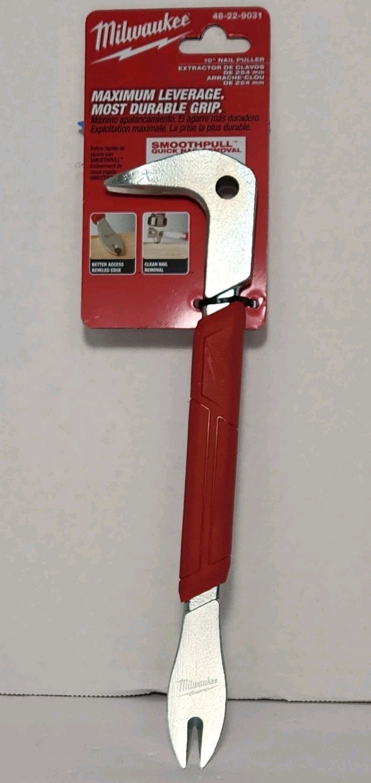 Milwaukee 48-22-9031 10-in. Nail Puller, High Leverage Head, 8D-16D Nail Slot
