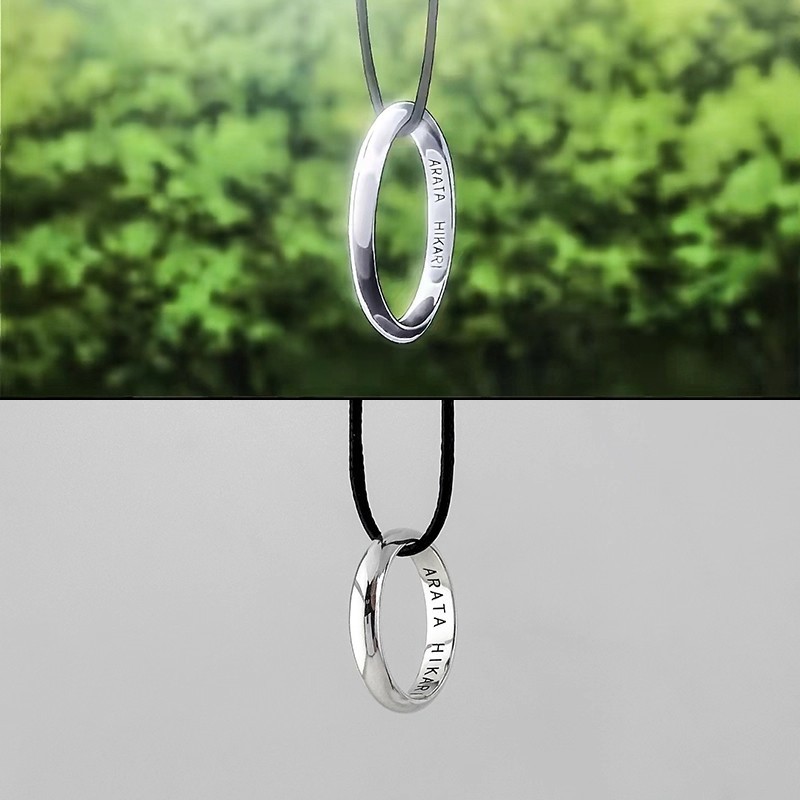 Tokyo Ghoul Kaneki Ken Touka Kirishima Titanium Steel Ring w/Waxed Cord Pendant
