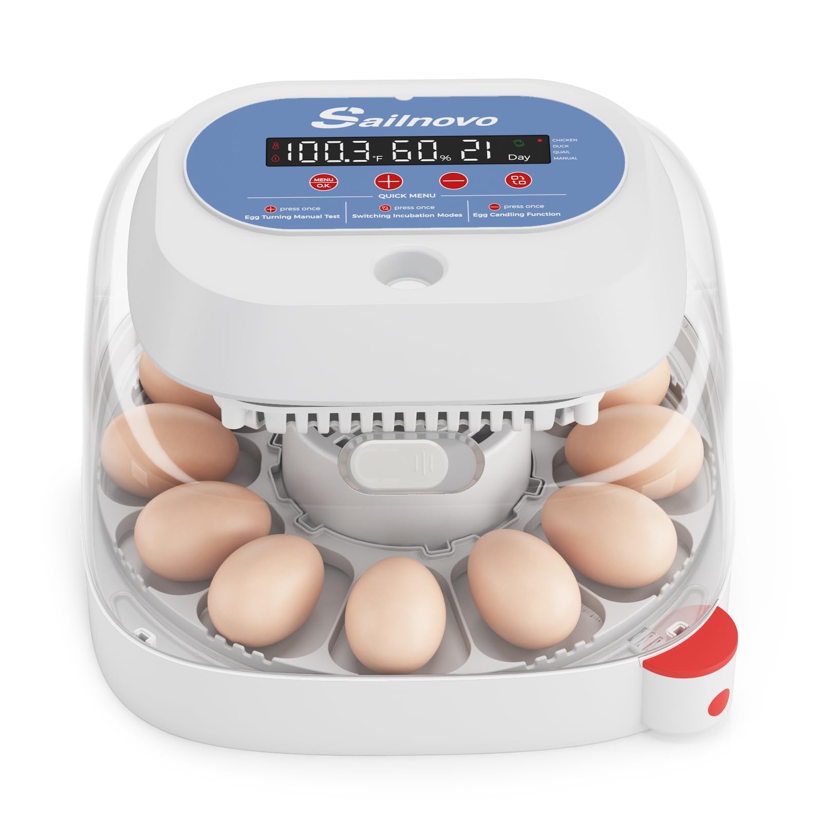 Sailnovo 12 Egg Incubators for Hatching Eggs with 4 Modes Blue