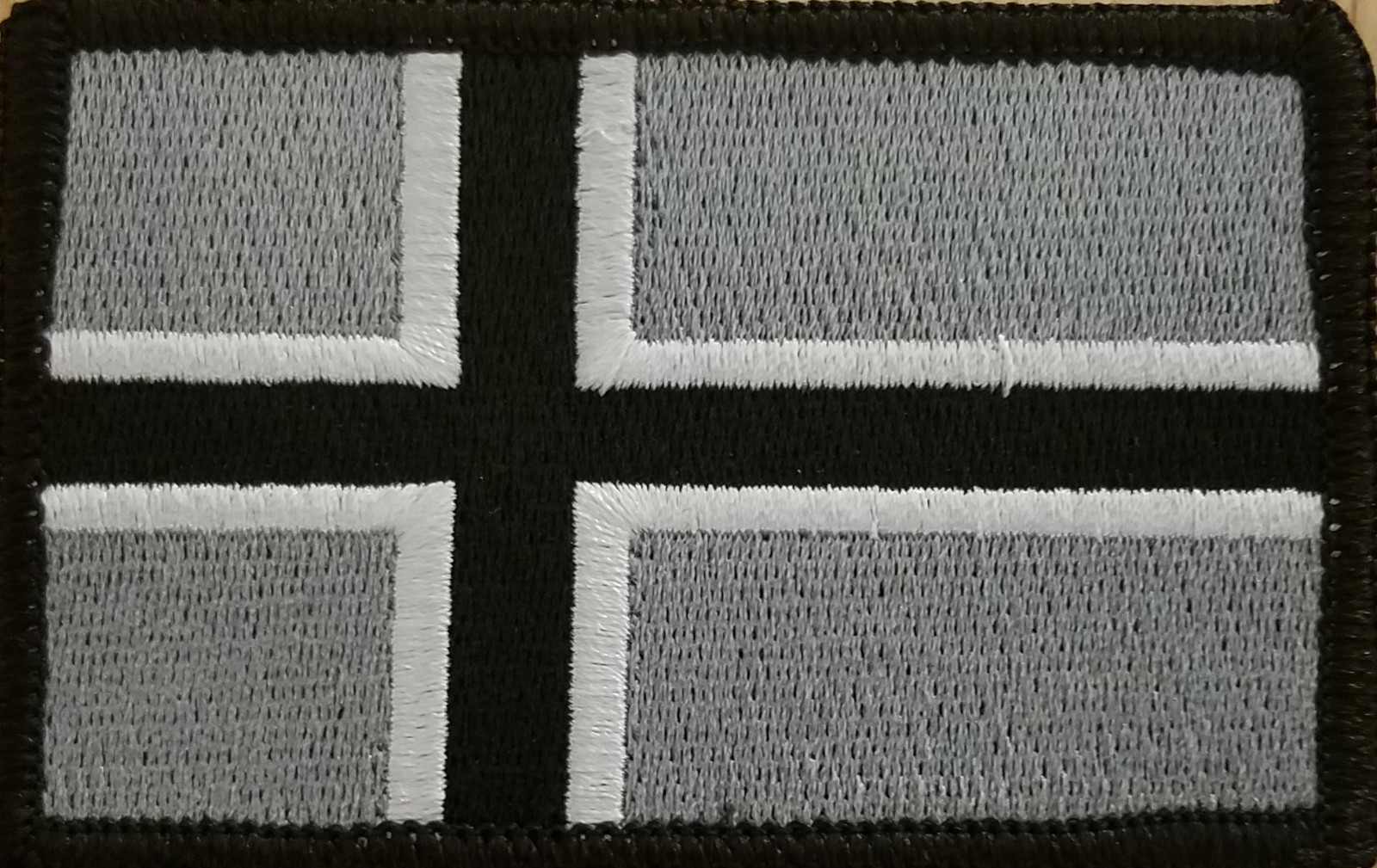 Iceland Flag Patch W/ VELCRO® Brand Fastener Tactical Morale Black & Gray