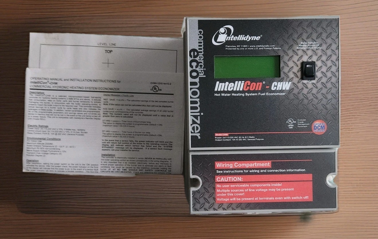 IntelliCon-CHW hot water heating system fuel economizer