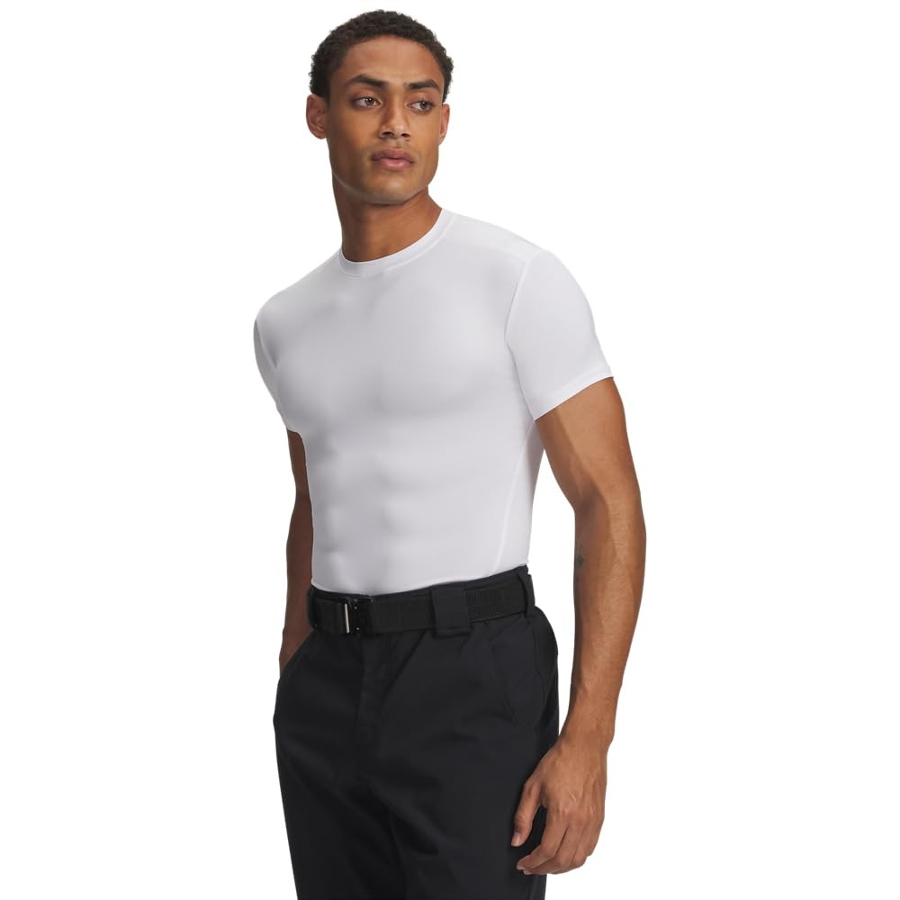 Under Armour Mens Tactical HeatGear Compression Short Sleeve T-Shirt MD White