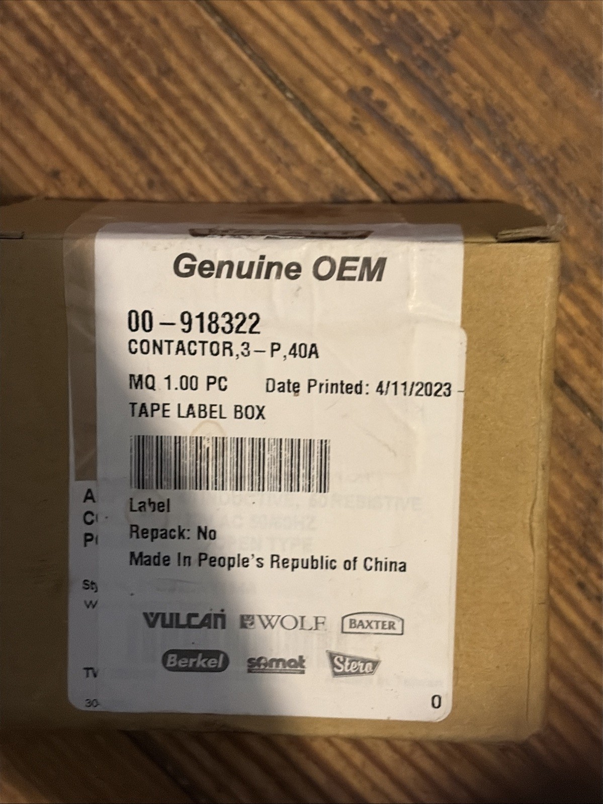 Hobart 00-918322 Contactor, 110-120V, 25A, 3 Pole OEM Sealed In Box