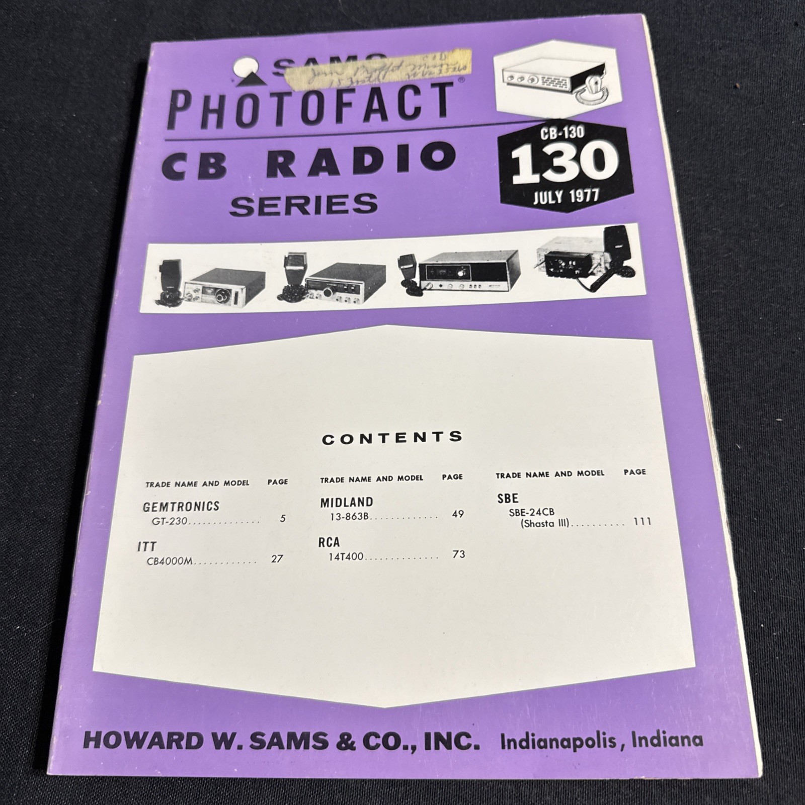 SAMS Photofact CB Radio Series Manual CB 130 July 1977