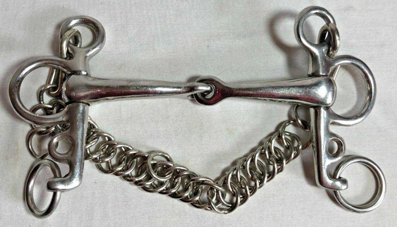 Korsteel Jointed Snaffle 5" Mouth Pelham Bit, 4" Shanks