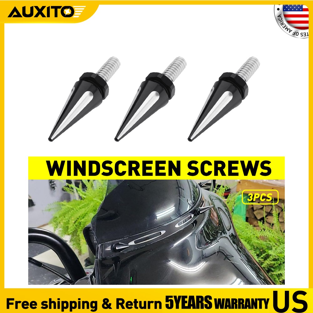 Spike Screws Windshield 3Pcs Fit 1996-2013 Harley Street Glide Electra Touring