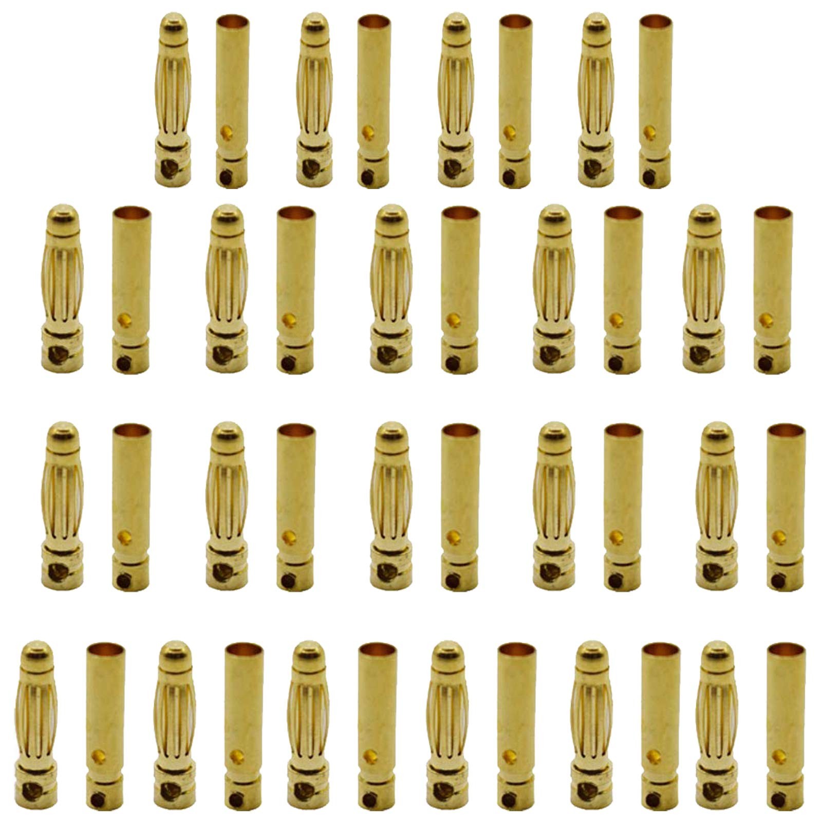 20 Pairs Gold Plated 3mm 3.0mm Banana Plug Bullet Male Female Connector for E...