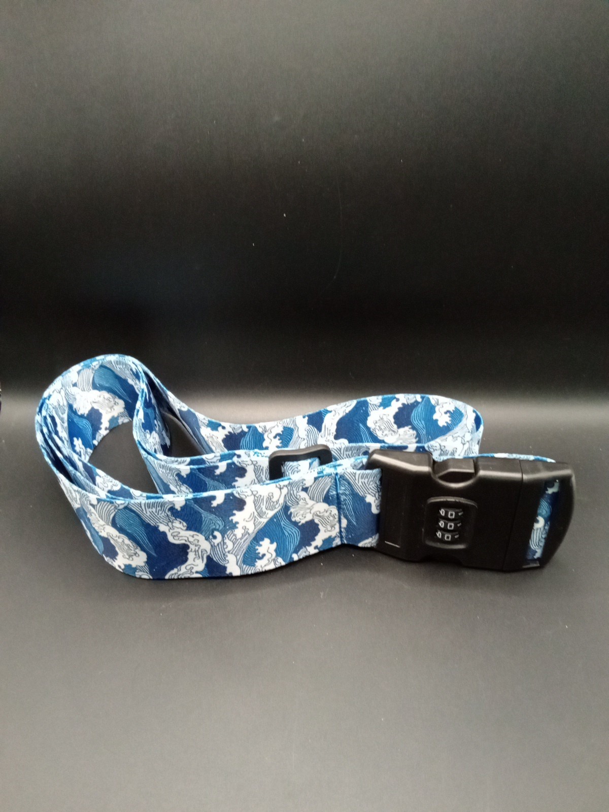 Luggage Straps for Suitcases, Adjustable Travel Belt with Lock Wave Look