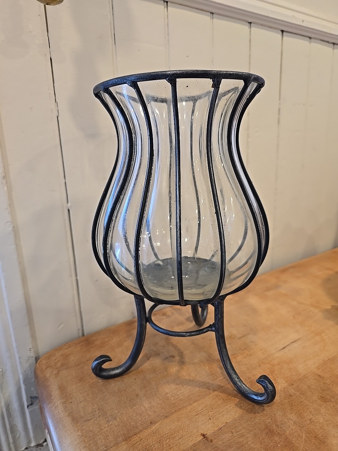 Glass and Steel Candle Holder M4 - Sheshu Bazar Dark Academia Pagan Display