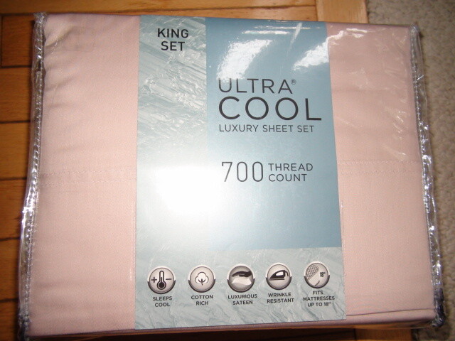 Ultra Cool Luxury 4 piece King Sheet Set 700 Thread count Cotton Rich Cameo