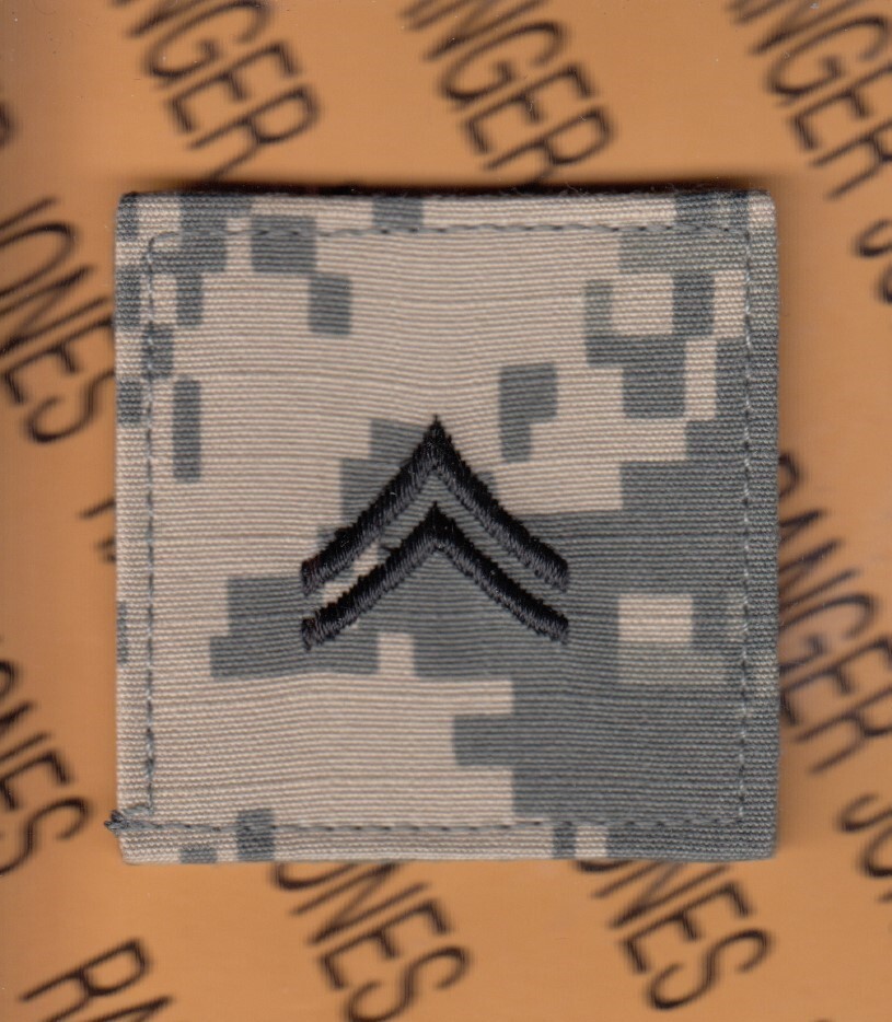 US Army Enlisted CORPORAL CPL E-4 ACU W/ Hook Chest ~2" rank patch