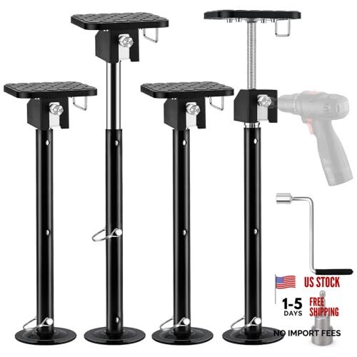 RV Slide Out Support Jacks with Flat Top, 4PCS Up to 20,000lbs, Adjustable